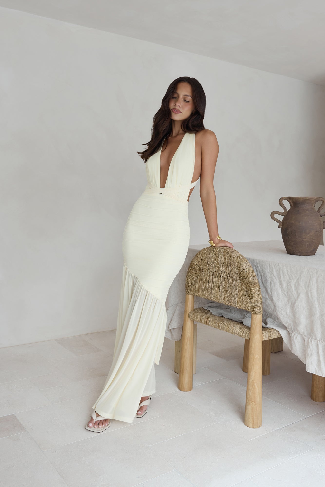 Ocean Winds Neckholder-Maxikleid