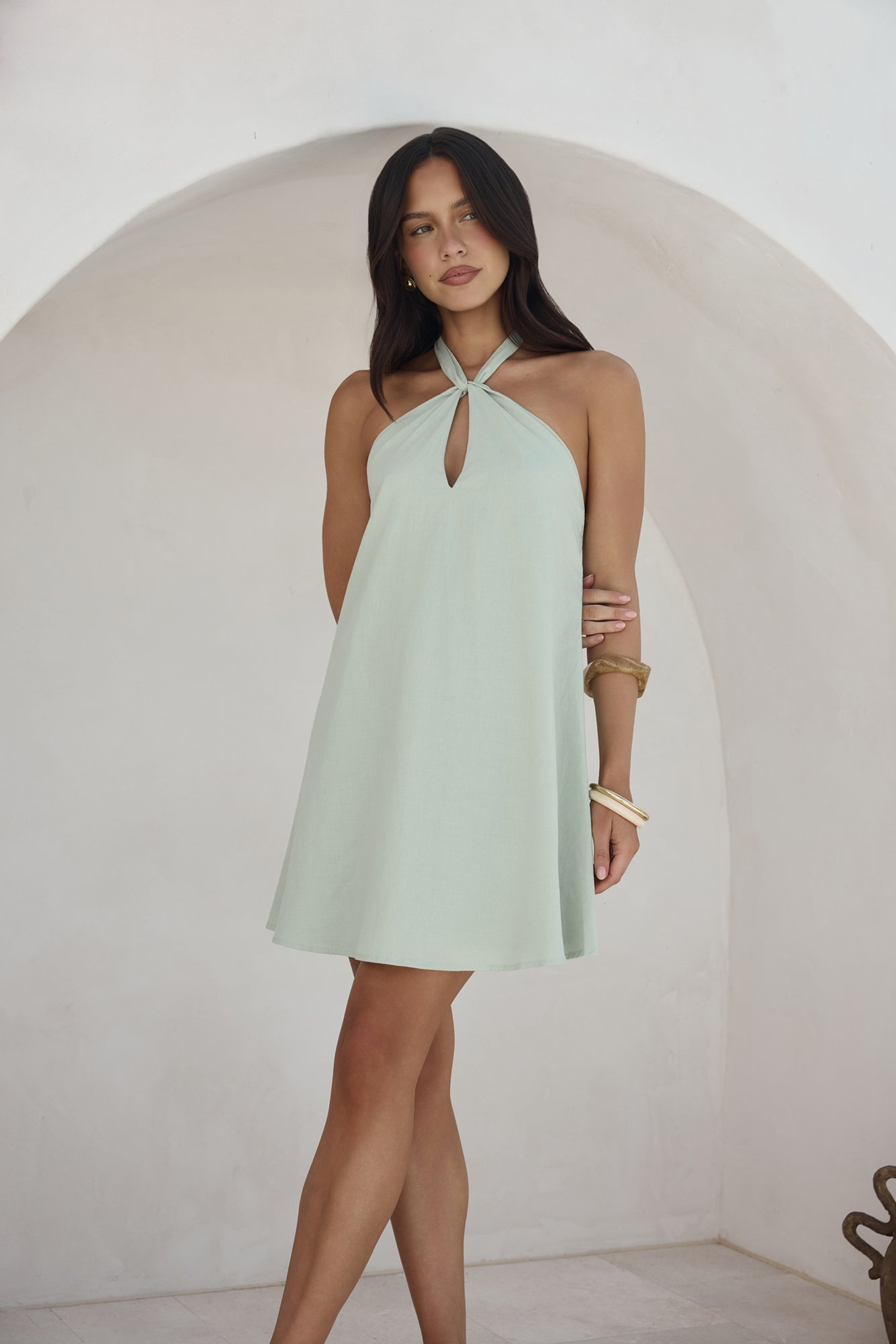 Coconut Sips Neckholder-Minikleid