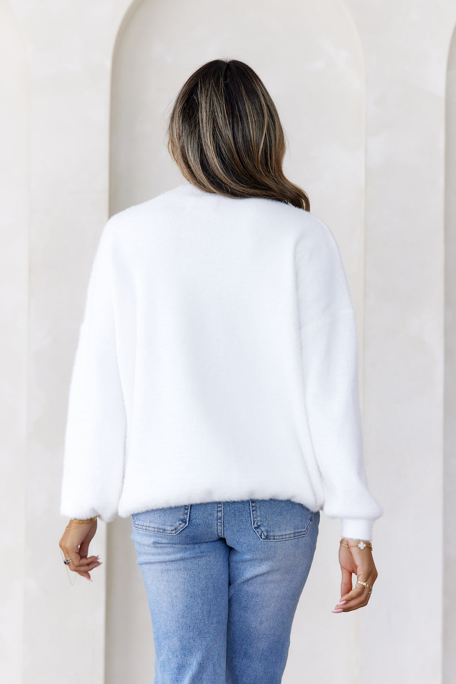 Flauschiger Strickpullover Winter Escape