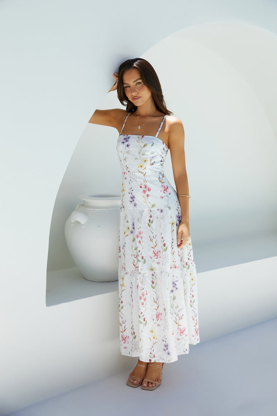 Luminous Field Florales Maxi-Kleid