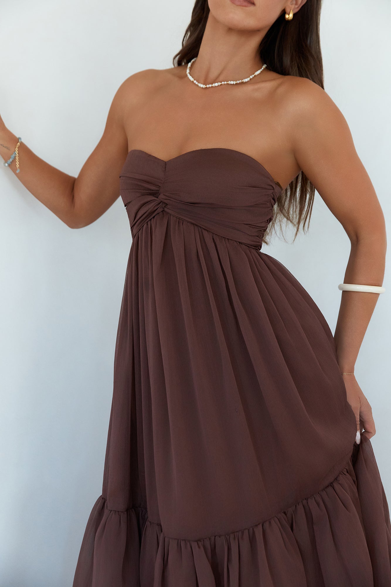 Unforgettable Style Trägerloses Maxi-Kleid
