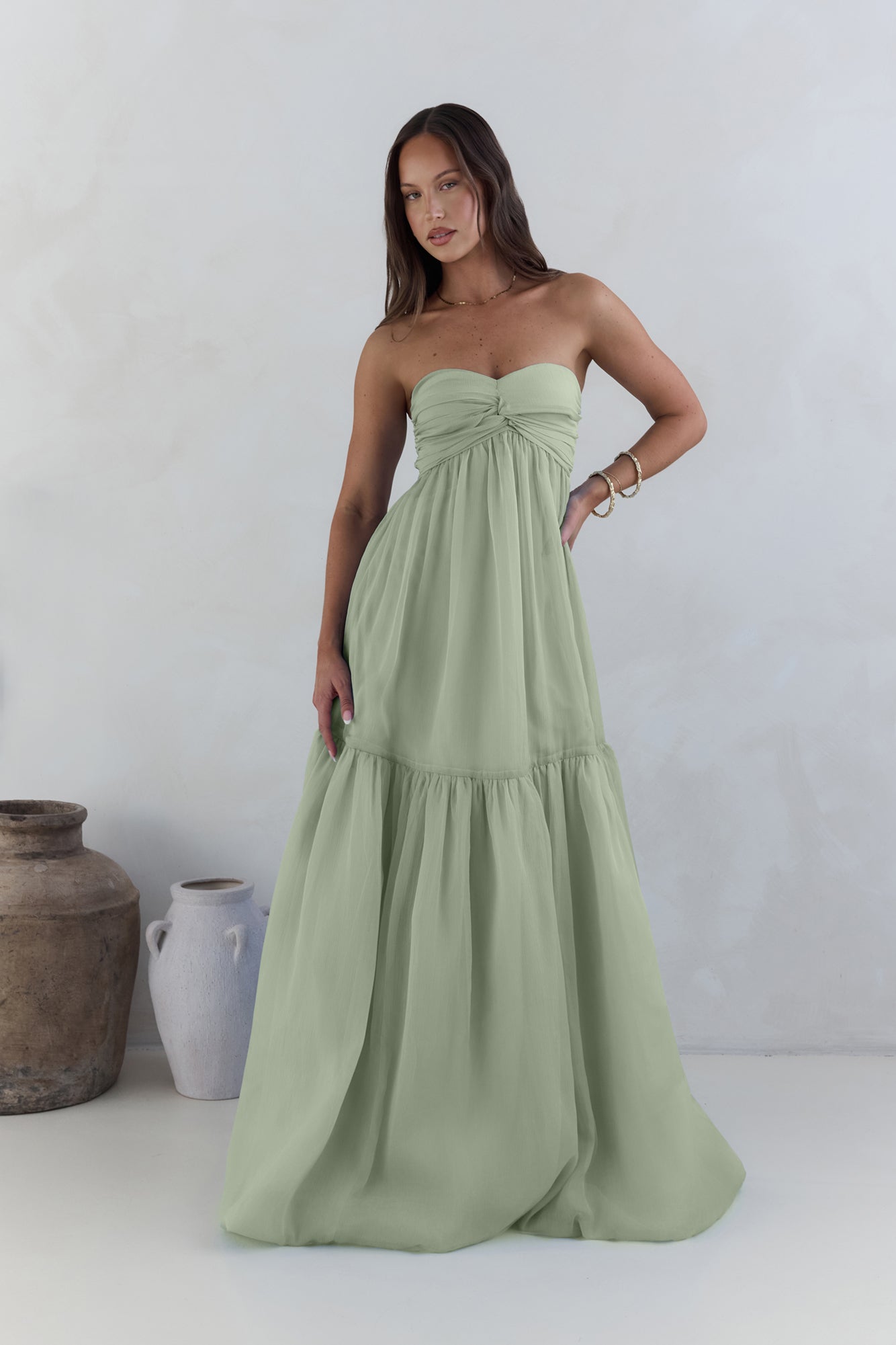 Unforgettable Style Trägerloses Maxi-Kleid