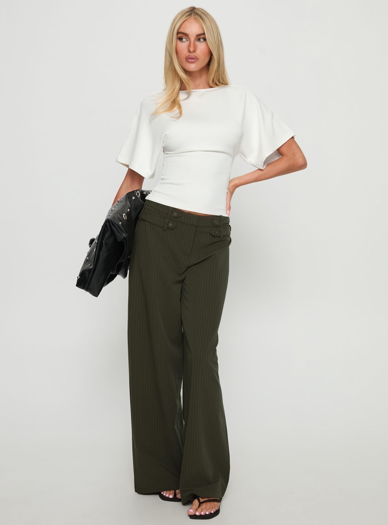 Stoffhose mit Nadelstreifen Wide-Leg