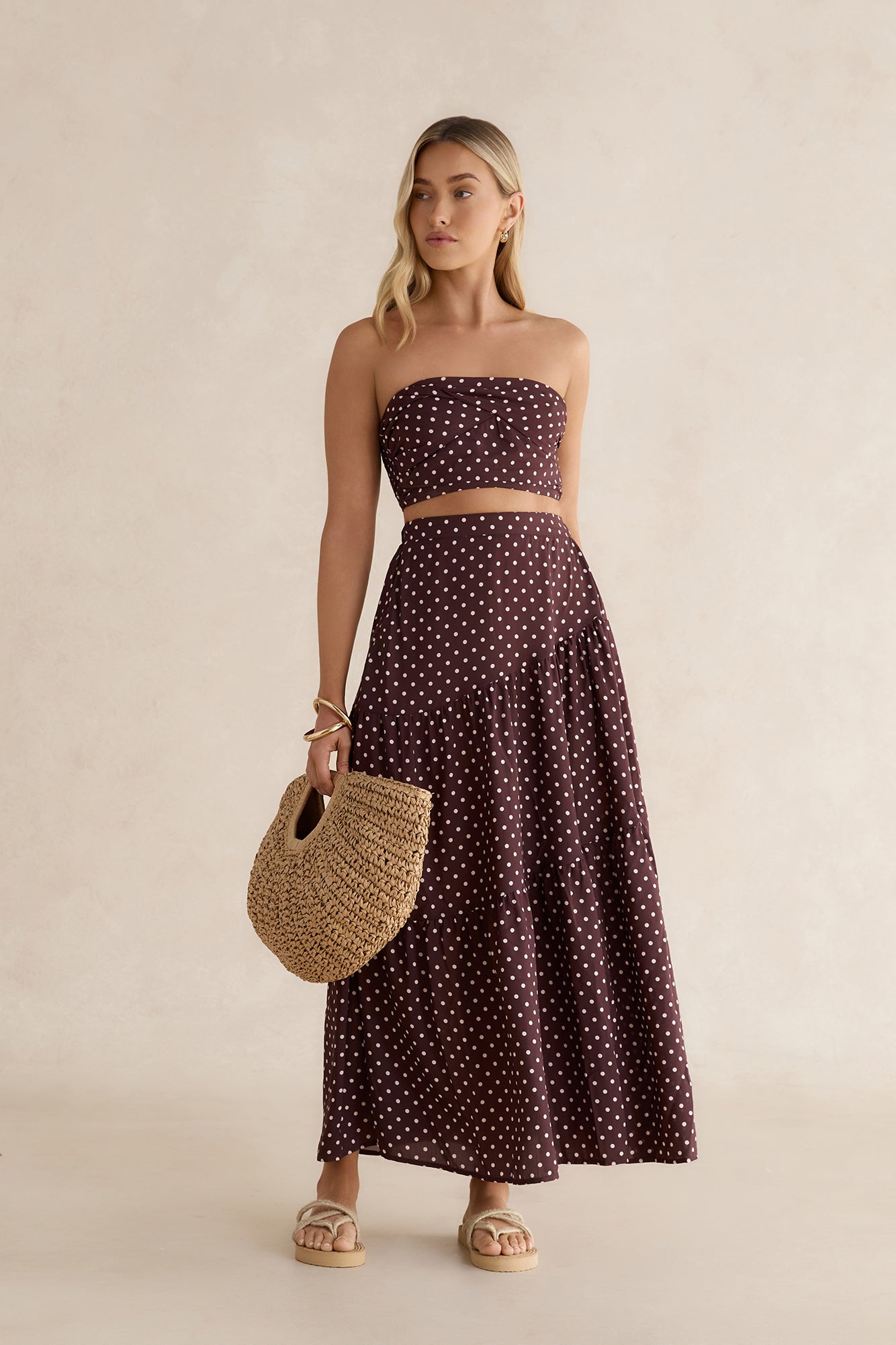Shimmering Sands Gepunktetes Crop-Top
