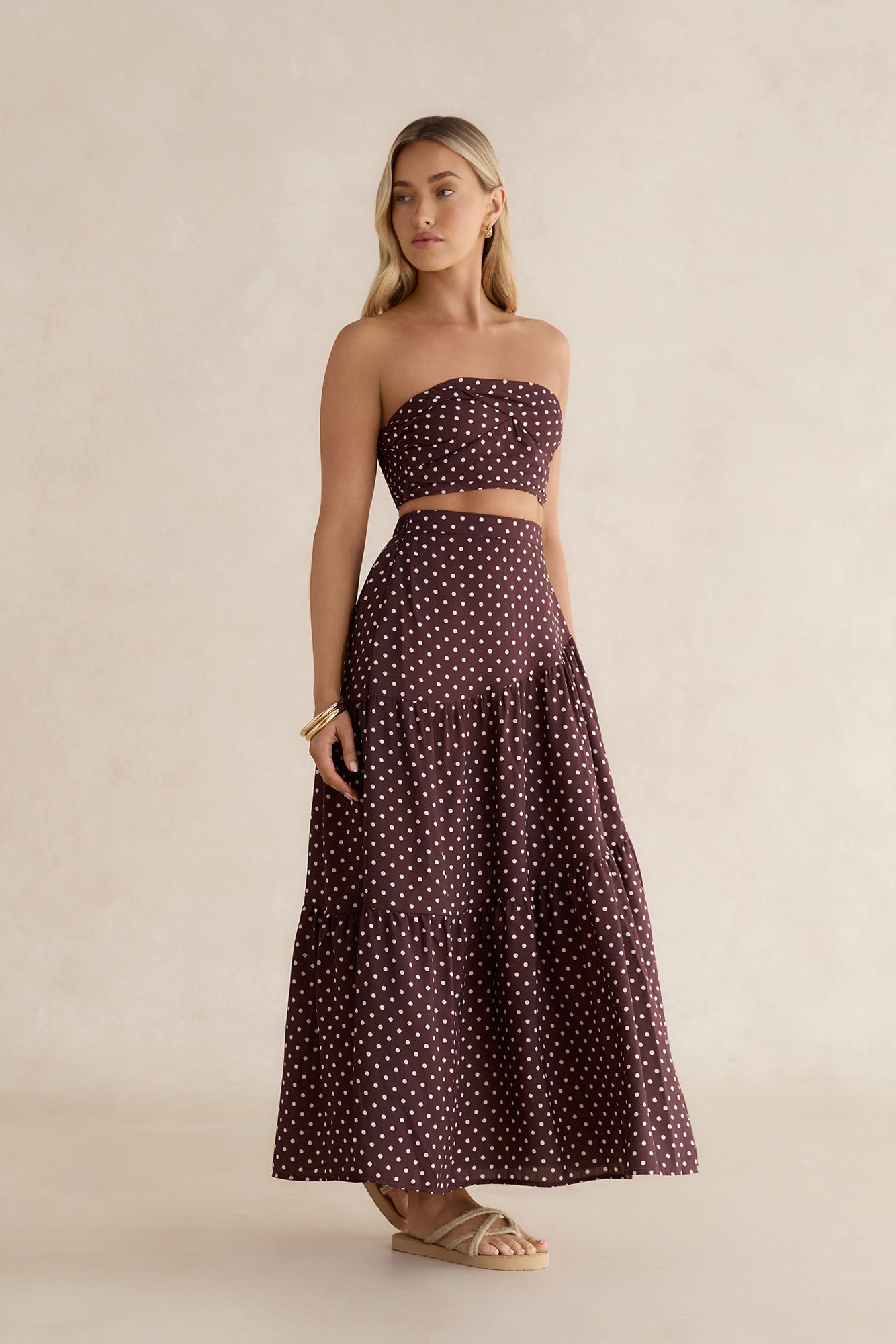 Shimmering Sands Gepunktetes Crop-Top