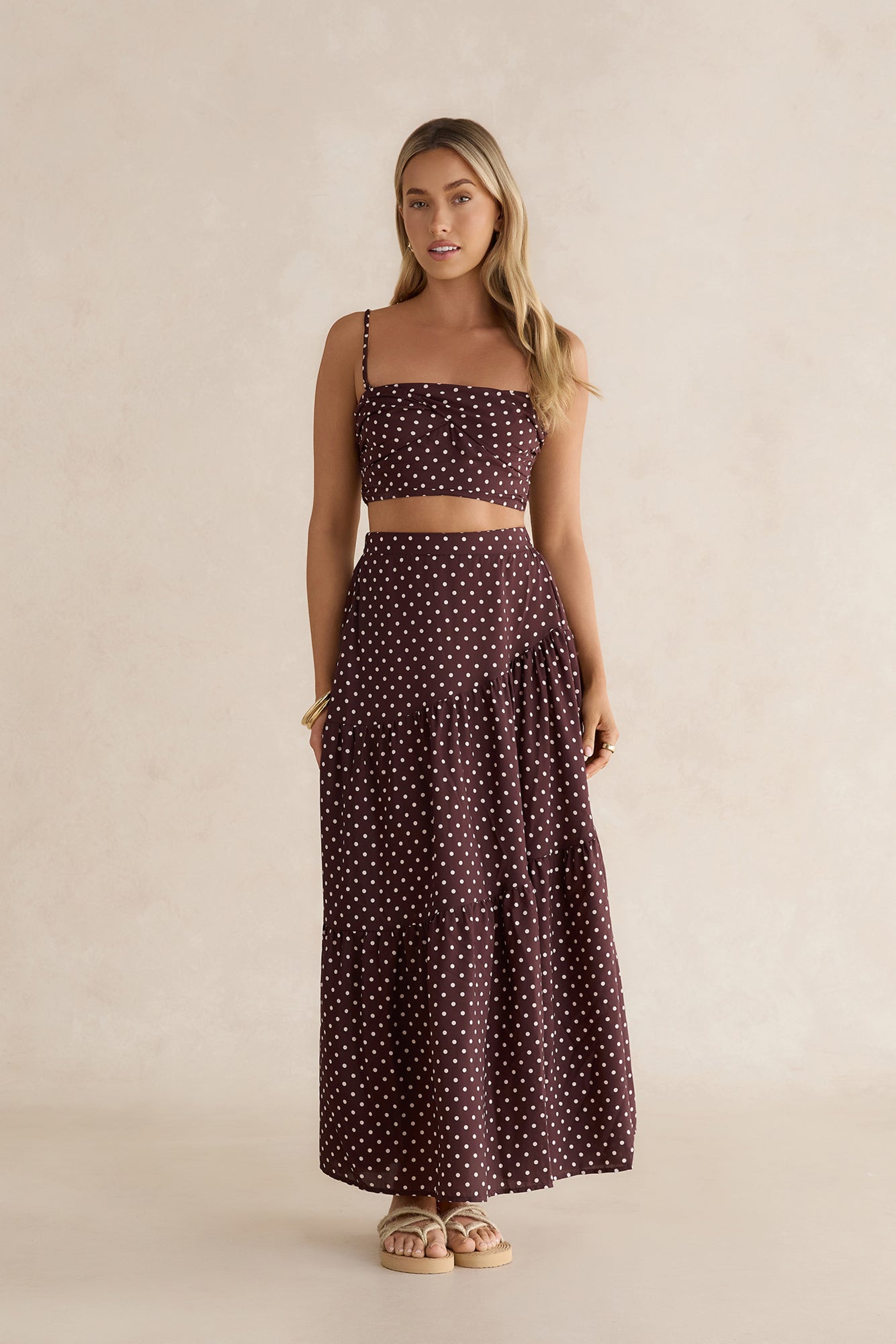Shimmering Sands Gepunktetes Crop-Top