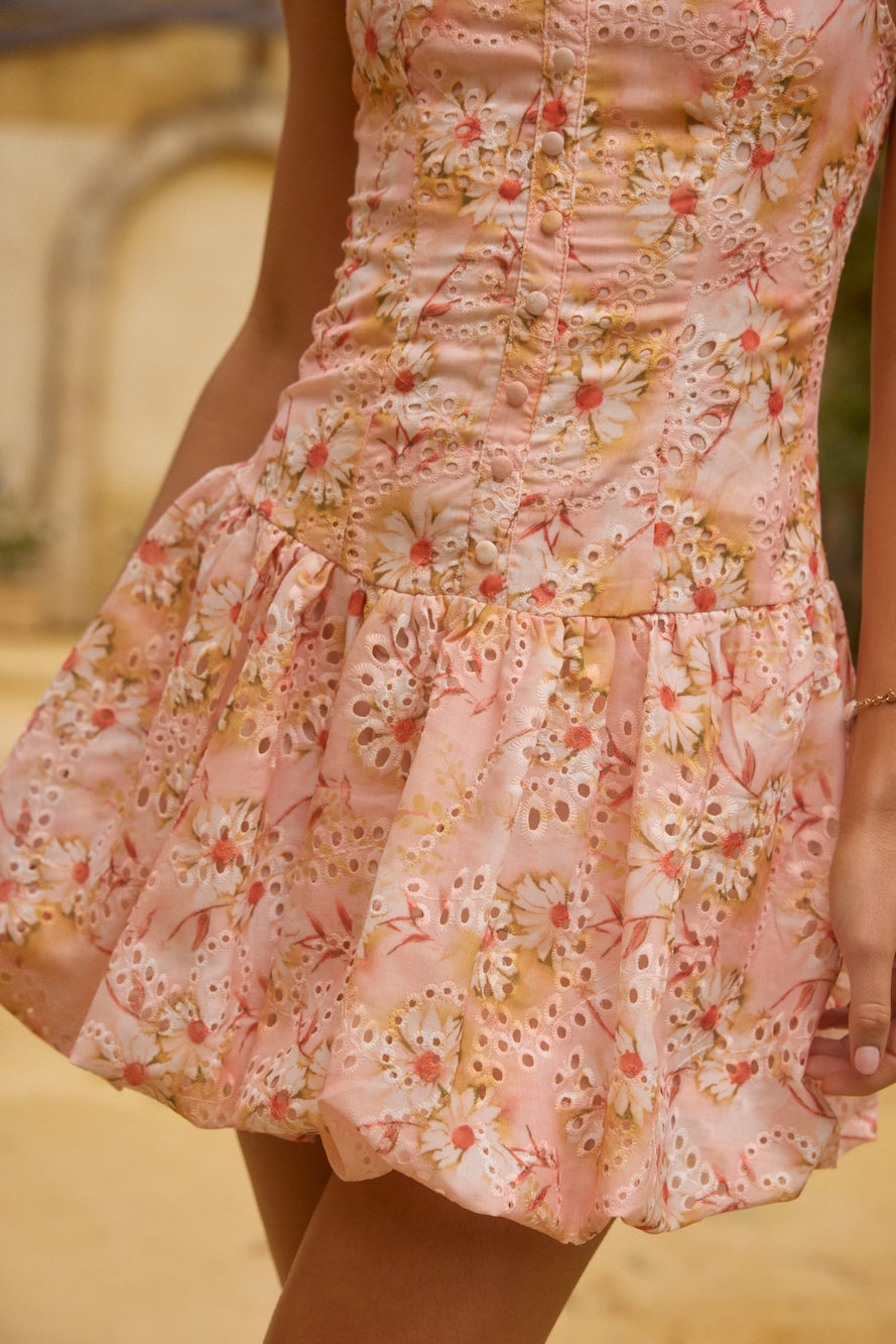 Heavenly Drift Florales Minikleid