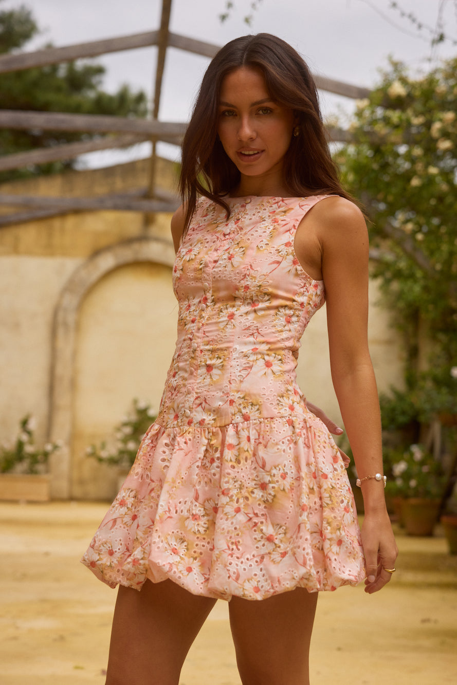 Heavenly Drift Florales Minikleid