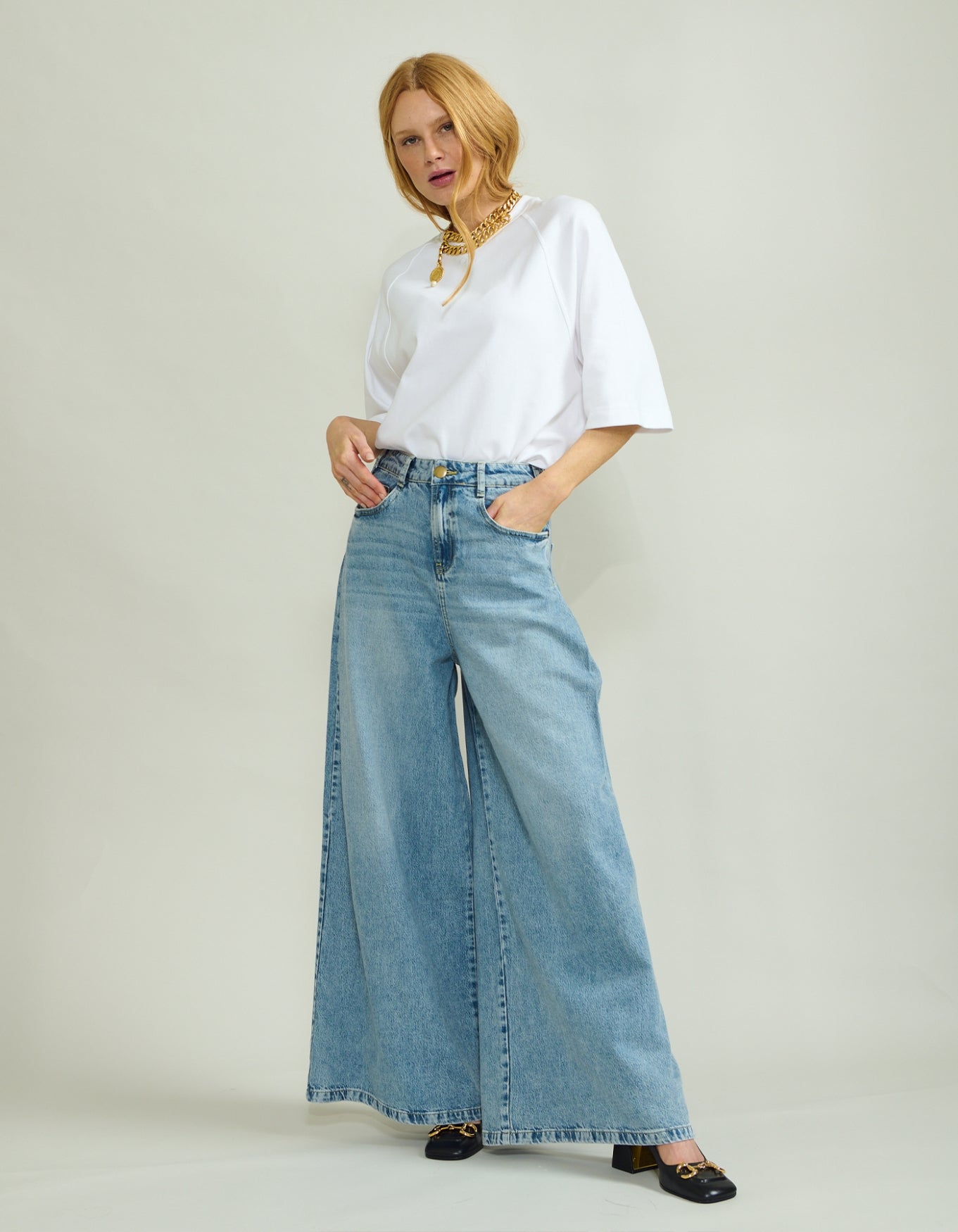 Saint Luc Jeans mit weitem Bein