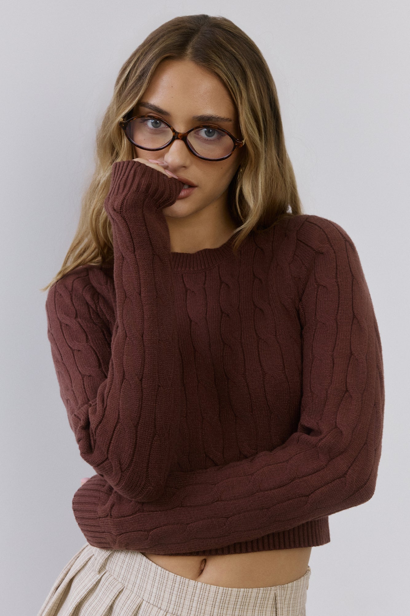 Strickpullover Zopfmuster  The Exclusive