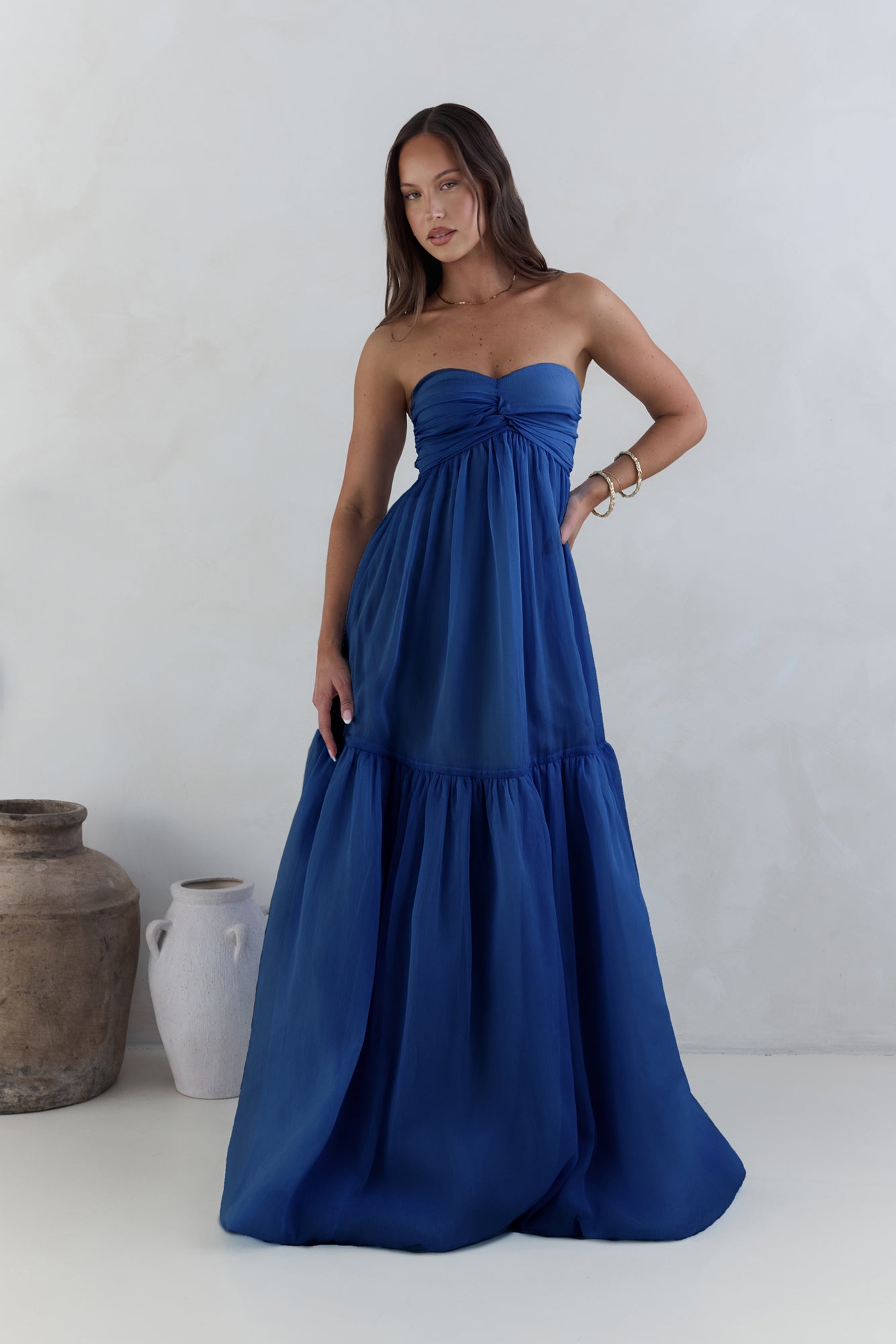 Unforgettable Style Trägerloses Maxi-Kleid