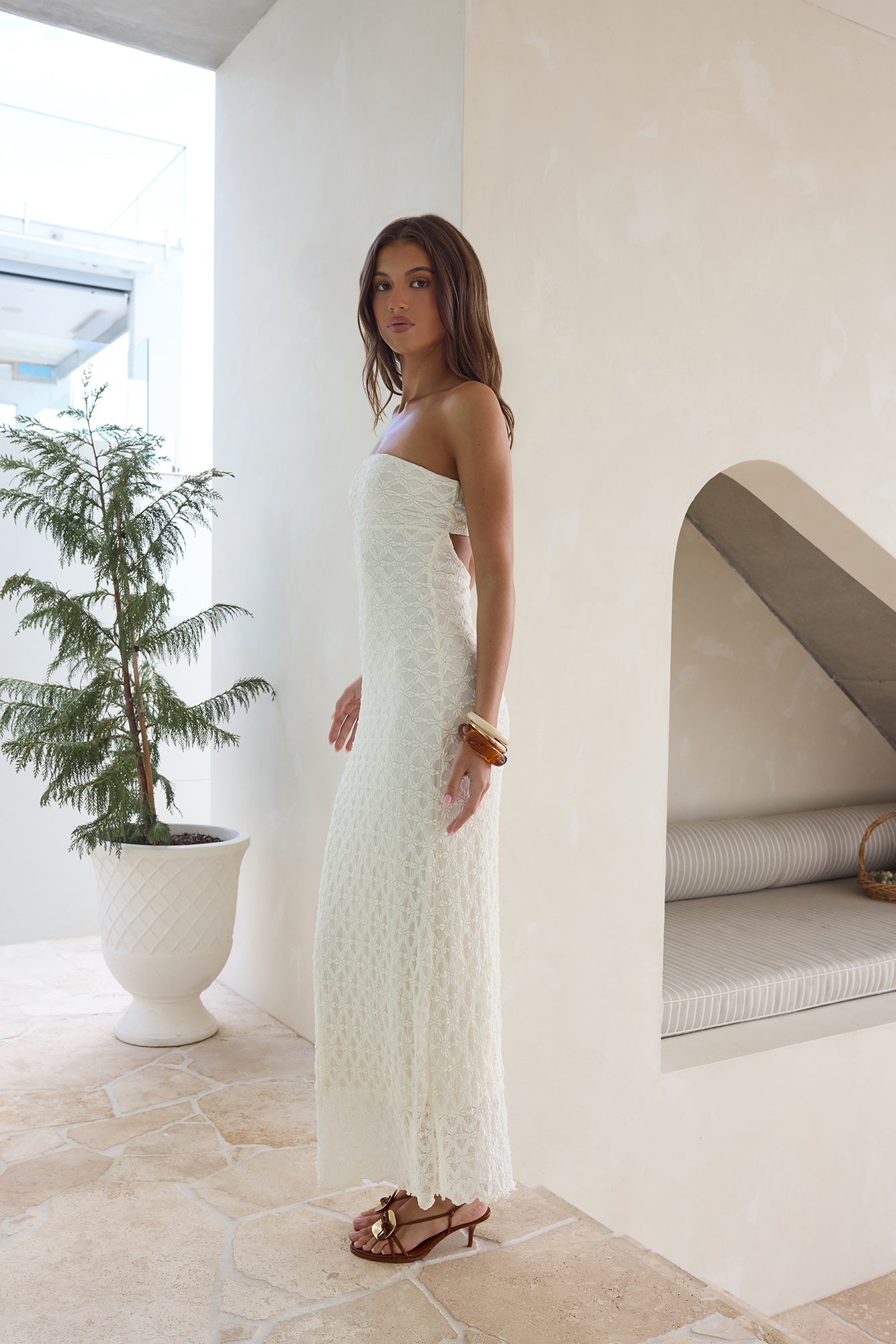 Goddess Blessings Trägerloses Maxi-Kleid