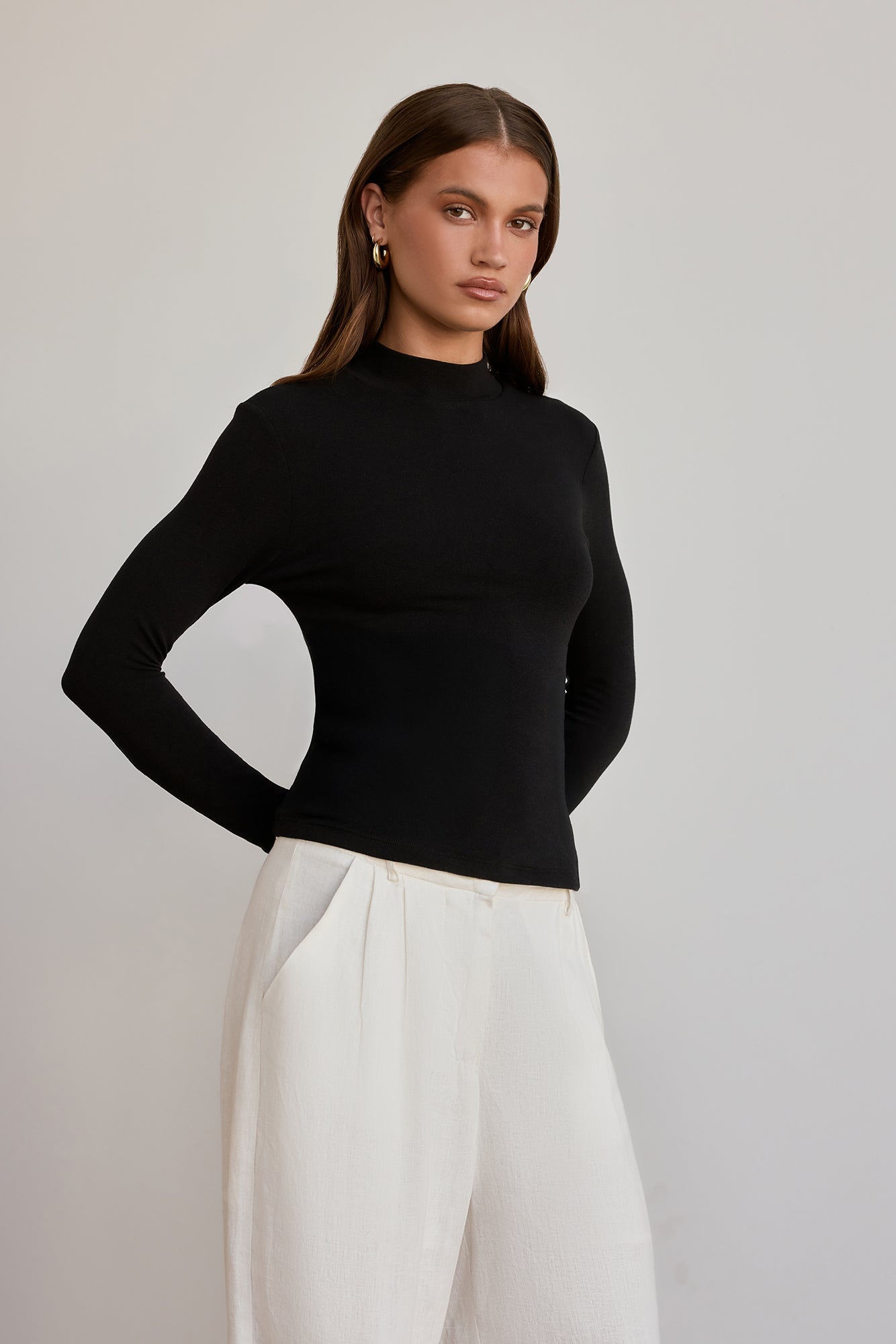 BASE Form Luxe Langarm-Stricktop