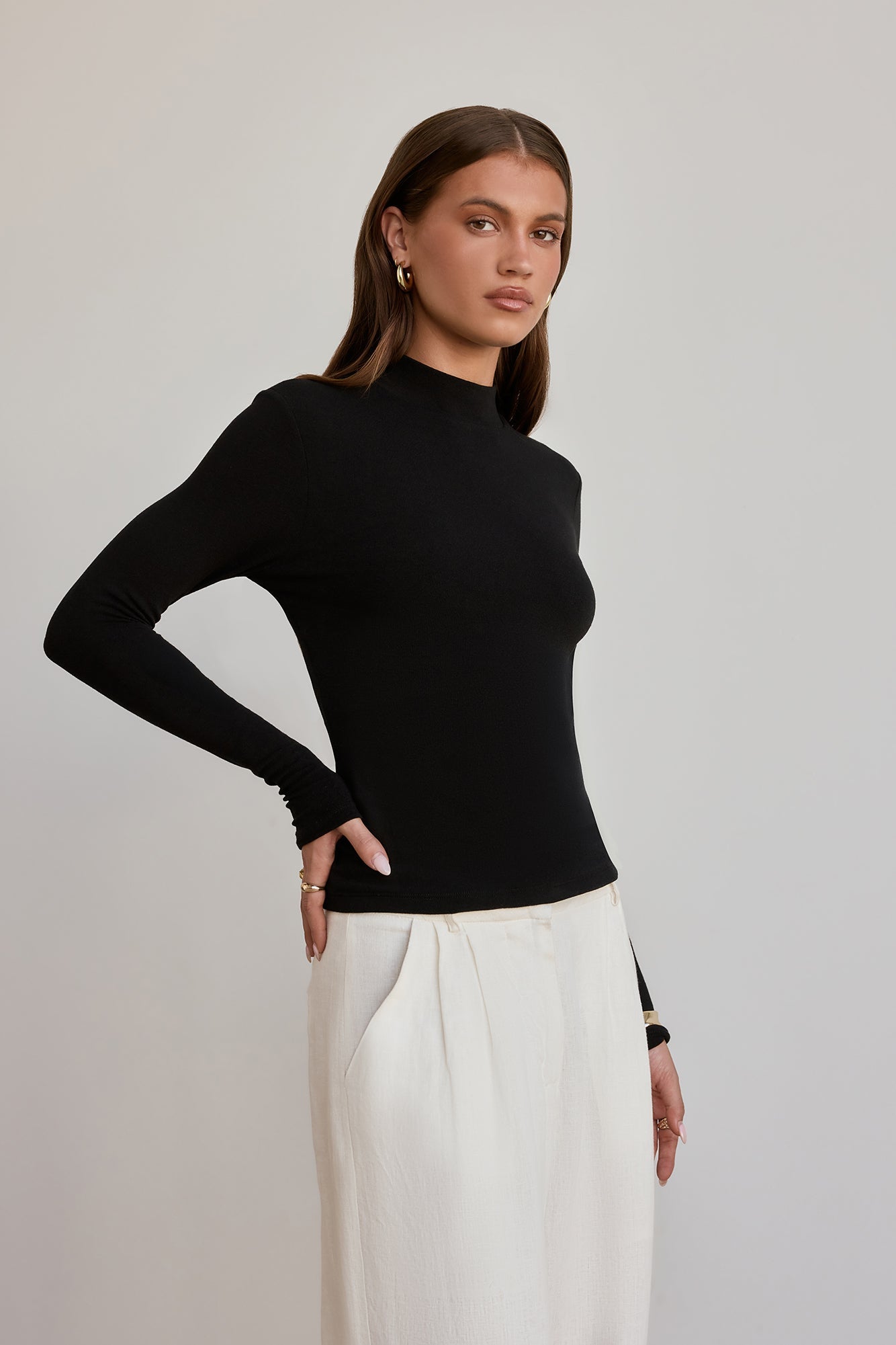 BASE Form Luxe Langarm-Stricktop
