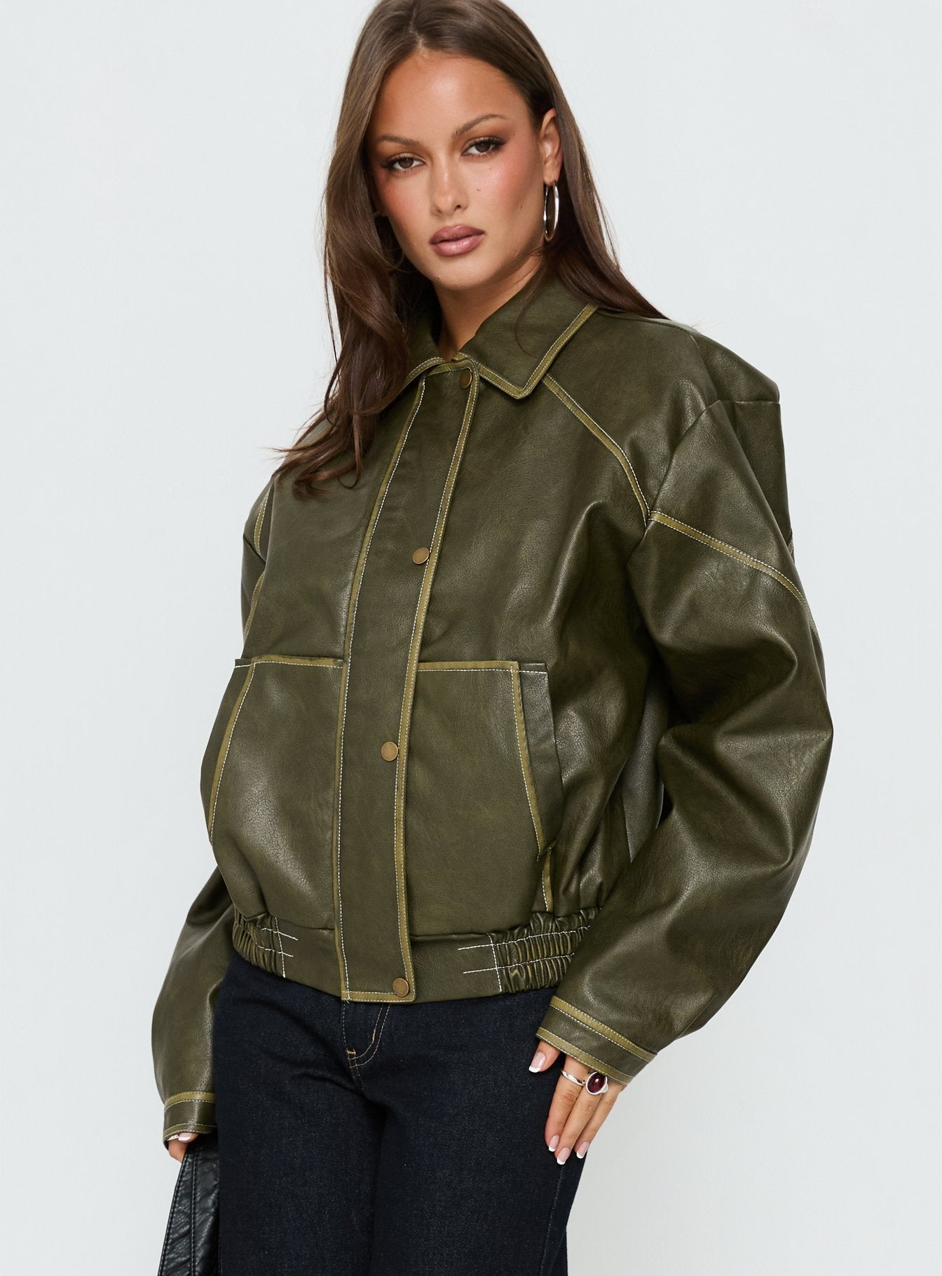Bomberjacke Jaxton in Lederoptik