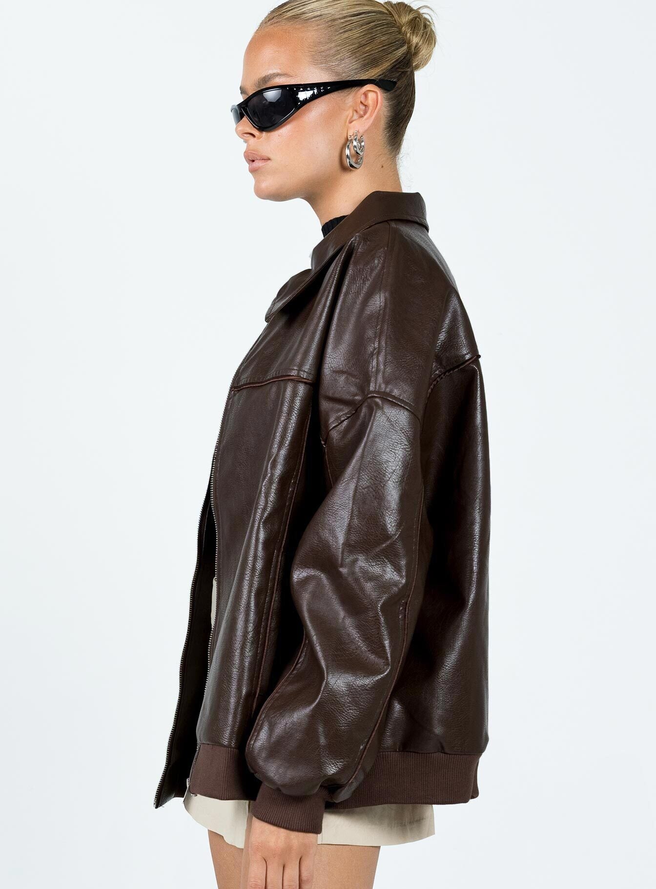 Bomberjacke Goldsmith Oversized in Lederoptik
