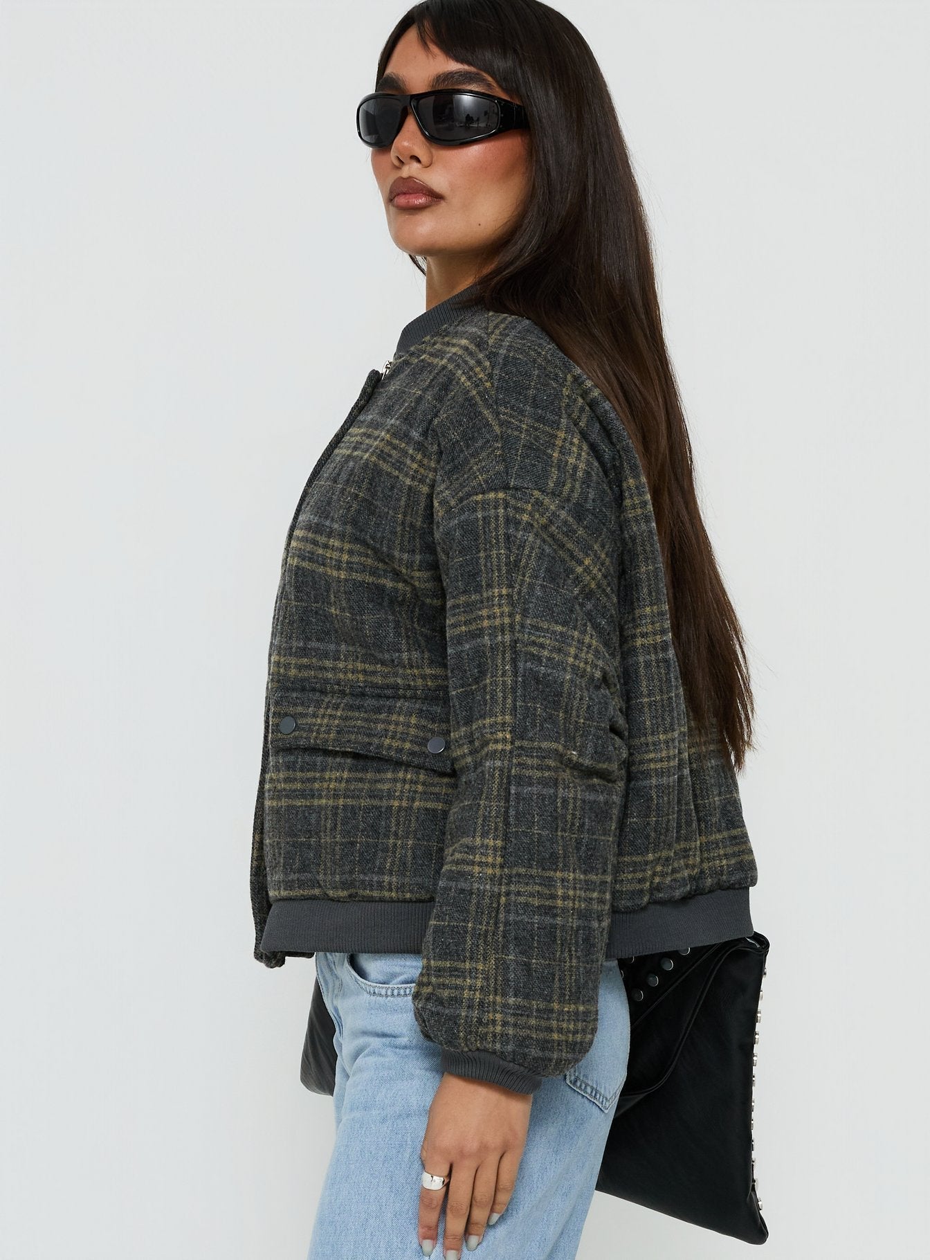 Herbst Steppjacke Stick Season mit Karomuster
