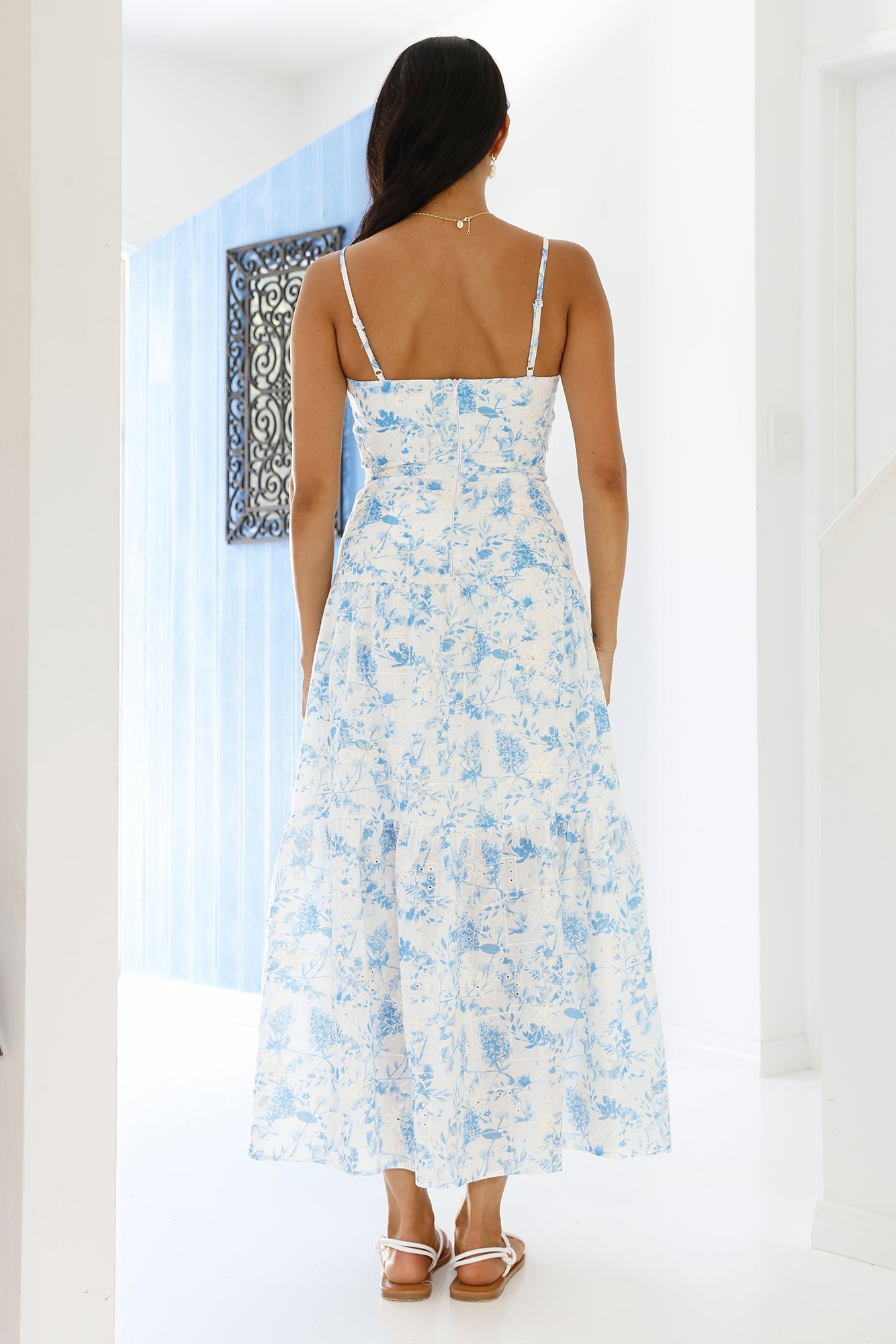 Luminous Field Florales Maxi-Kleid