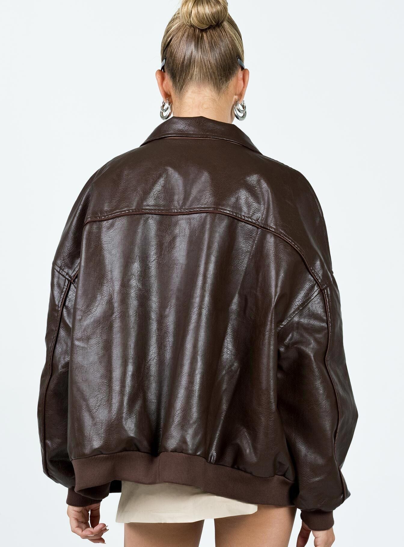 Bomberjacke Goldsmith Oversized in Lederoptik