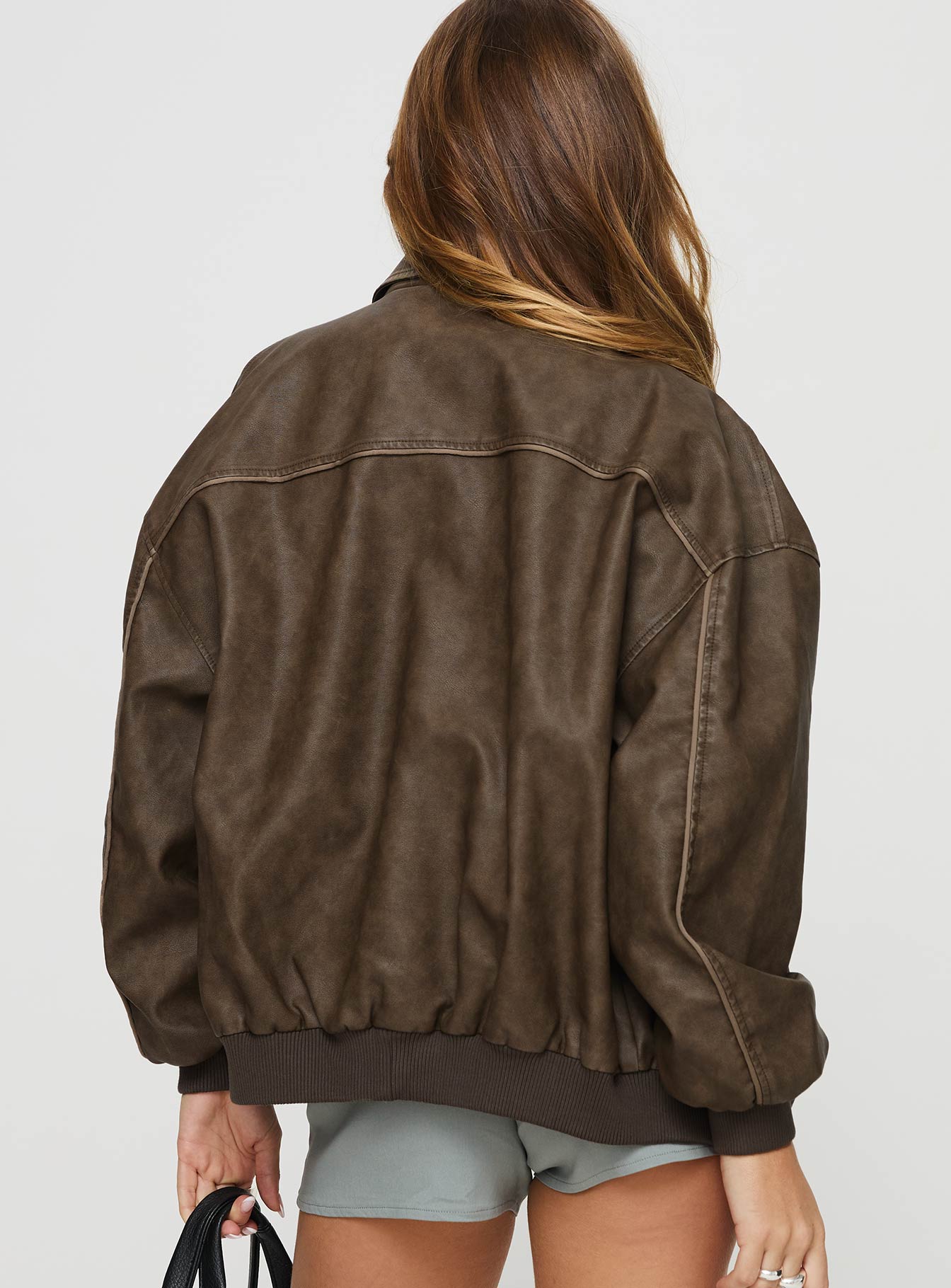 Bomberjacke Goldsmith Oversized in Lederoptik