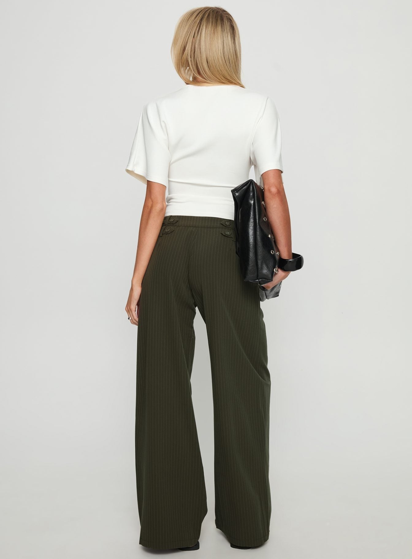 Stoffhose mit Nadelstreifen Wide-Leg
