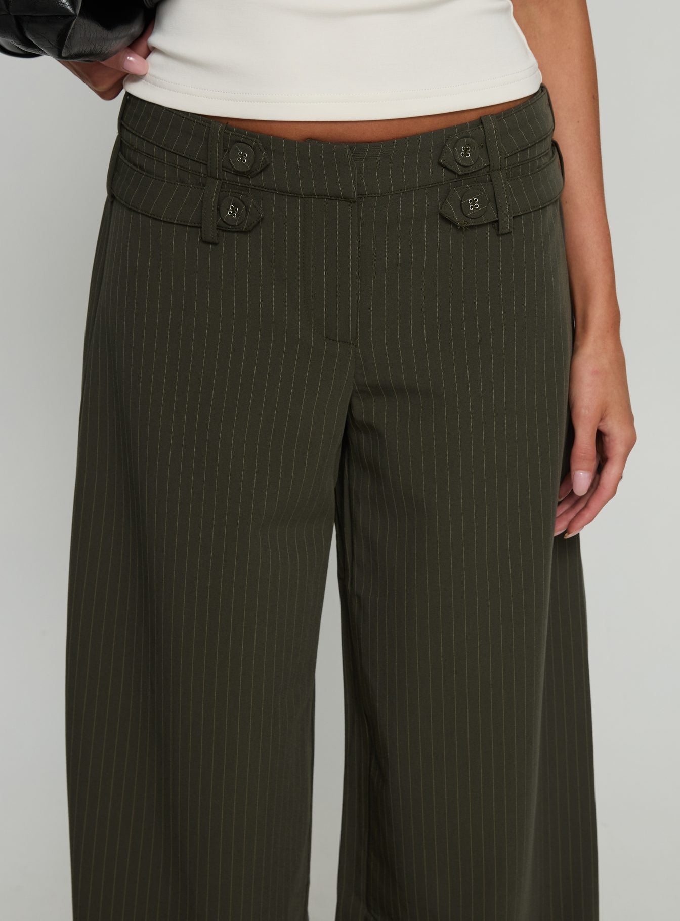 Stoffhose mit Nadelstreifen Wide-Leg