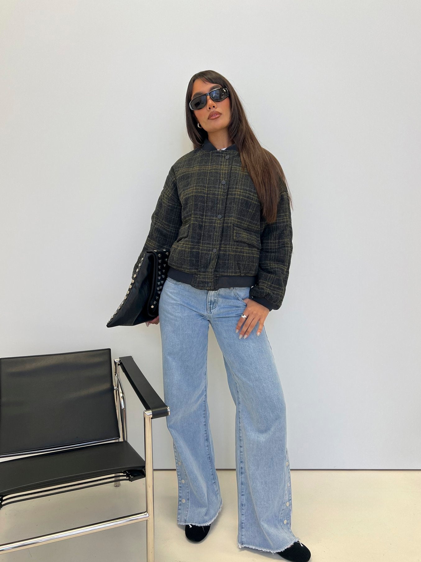 Herbst Steppjacke Stick Season mit Karomuster