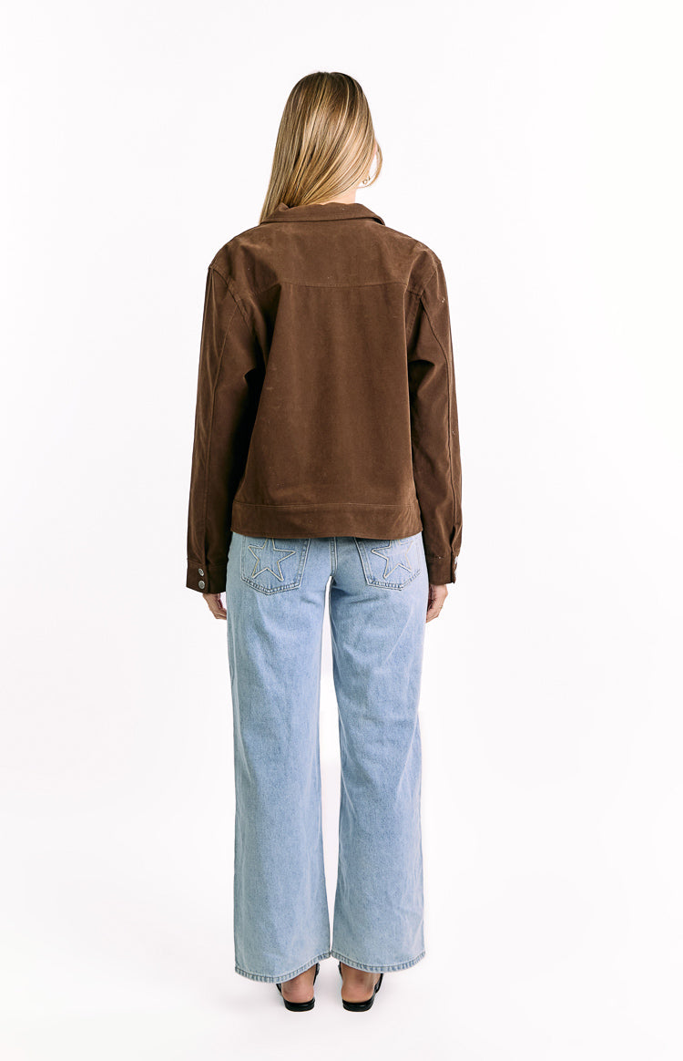 Kurze Veloursleder-Jacke Hallie