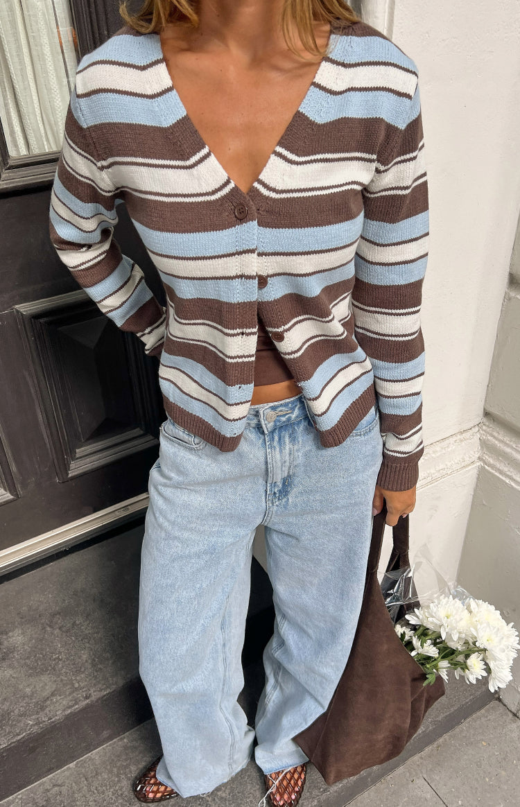 Gestreifte Strickjacke Misha