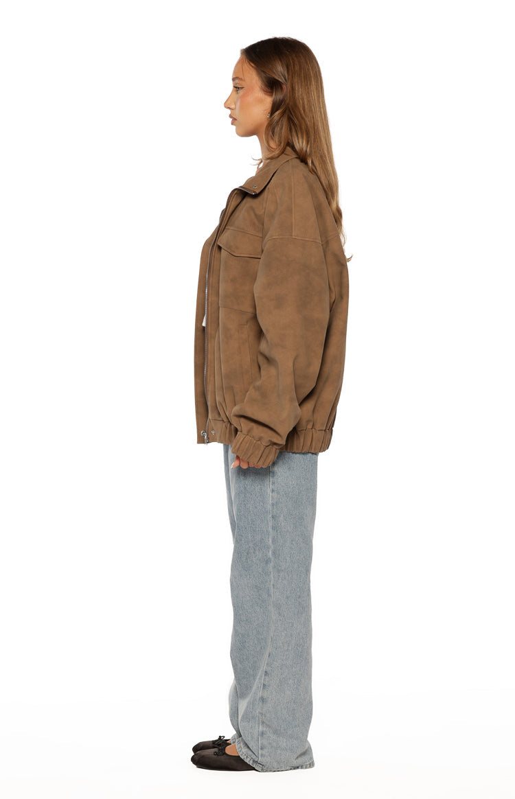 Oversized Veloursleder-Jacke Sapna