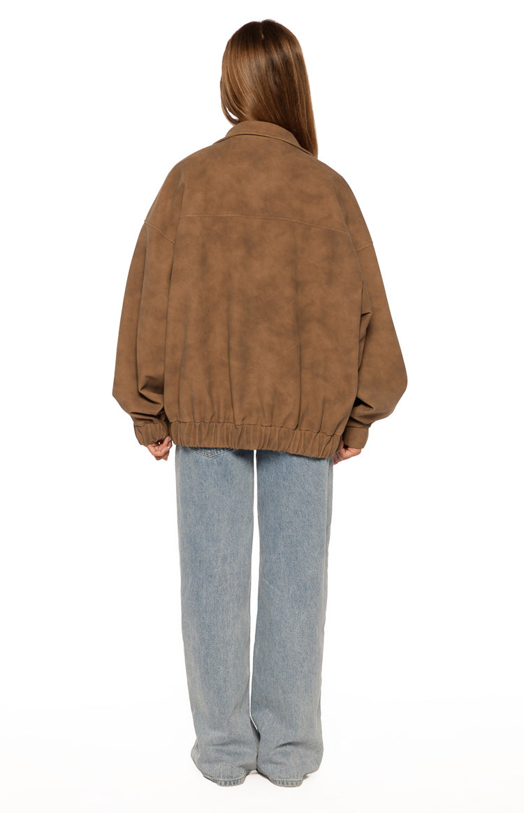 Oversized Veloursleder-Jacke Sapna