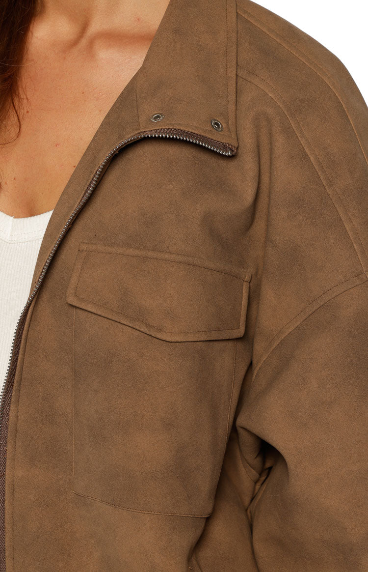 Oversized Veloursleder-Jacke Sapna
