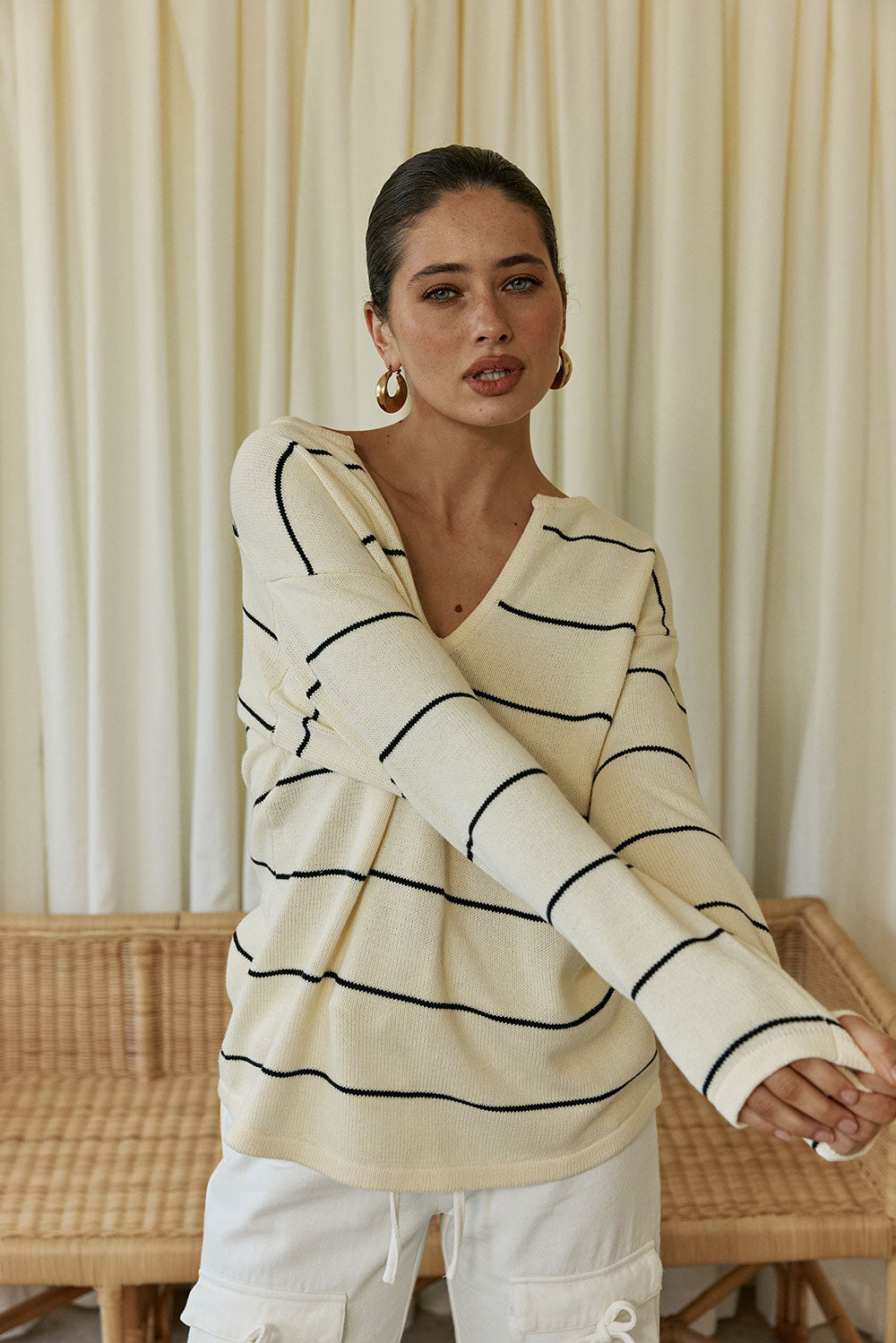 Boxy Top mit Streifen