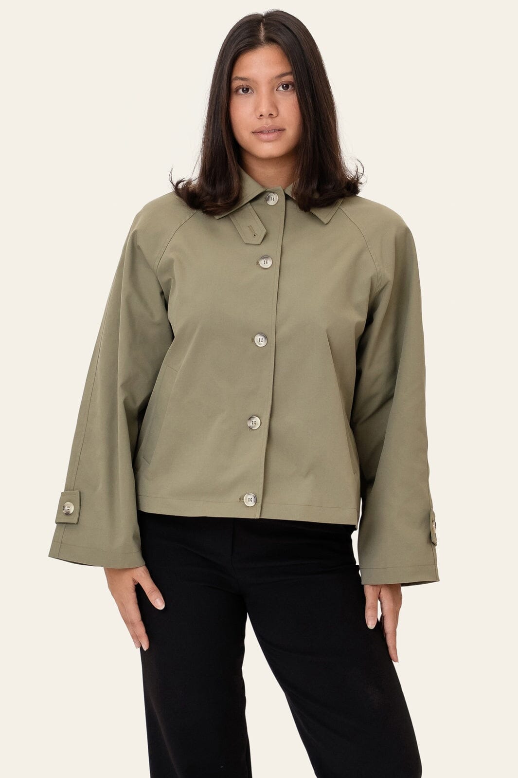 Trenchcoat Ava Kurz mit Hemdkragen