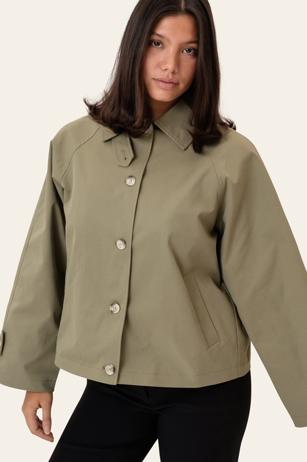 Trenchcoat Ava Kurz mit Hemdkragen