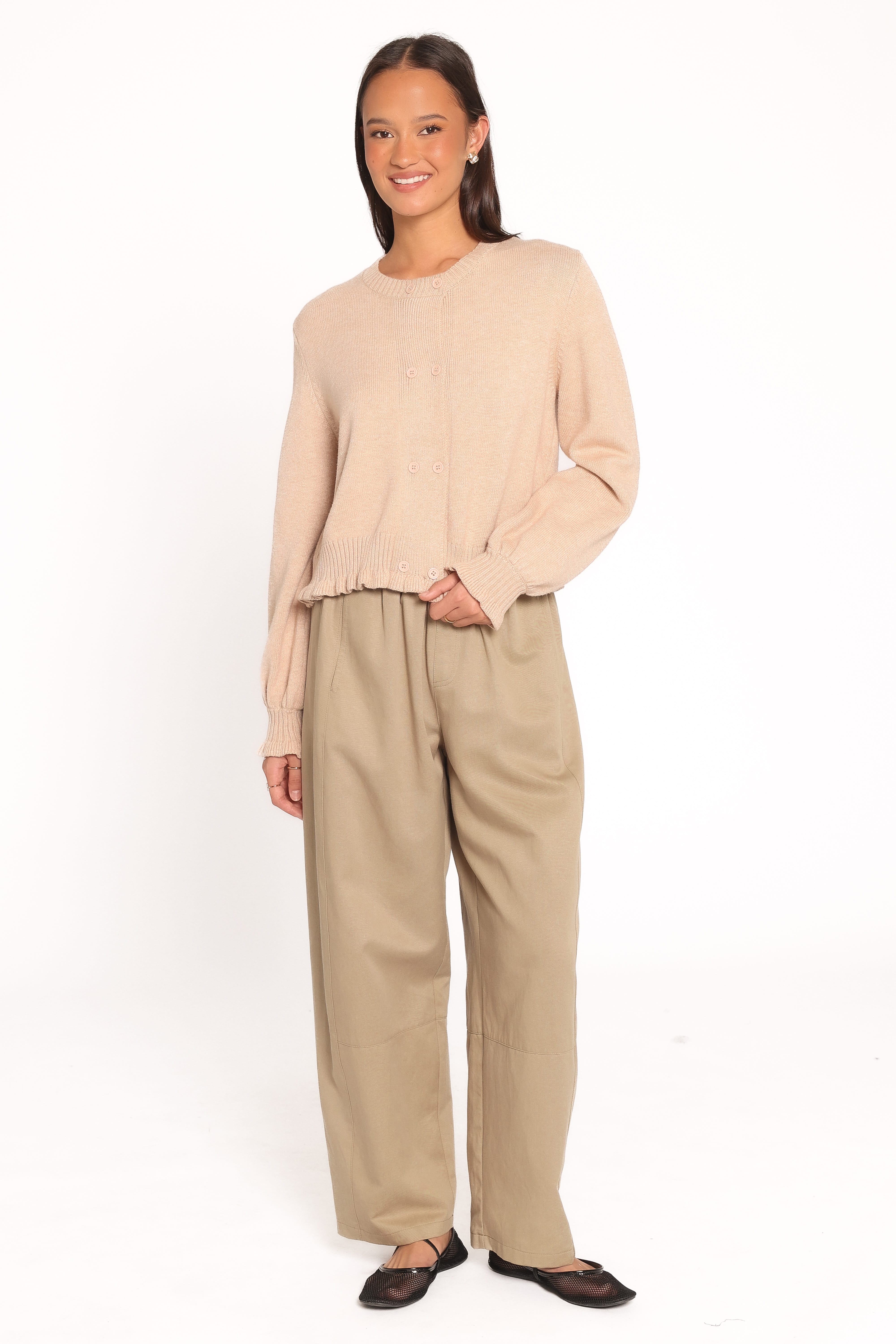 Cardigan mit Rüschensaum