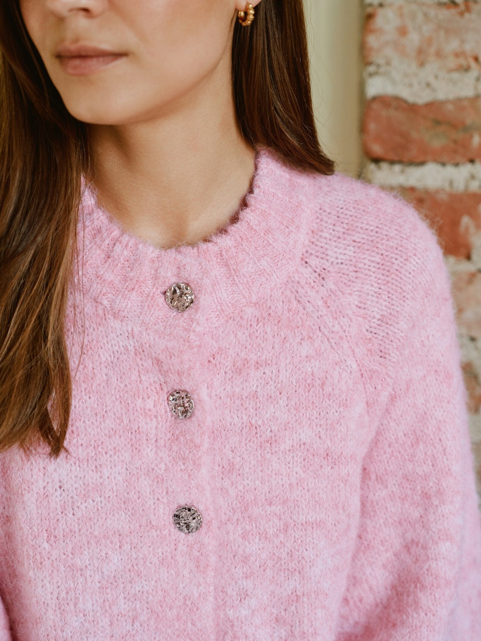 Strickpullover Benuta Fluffy mit kurzen Ärmeln
