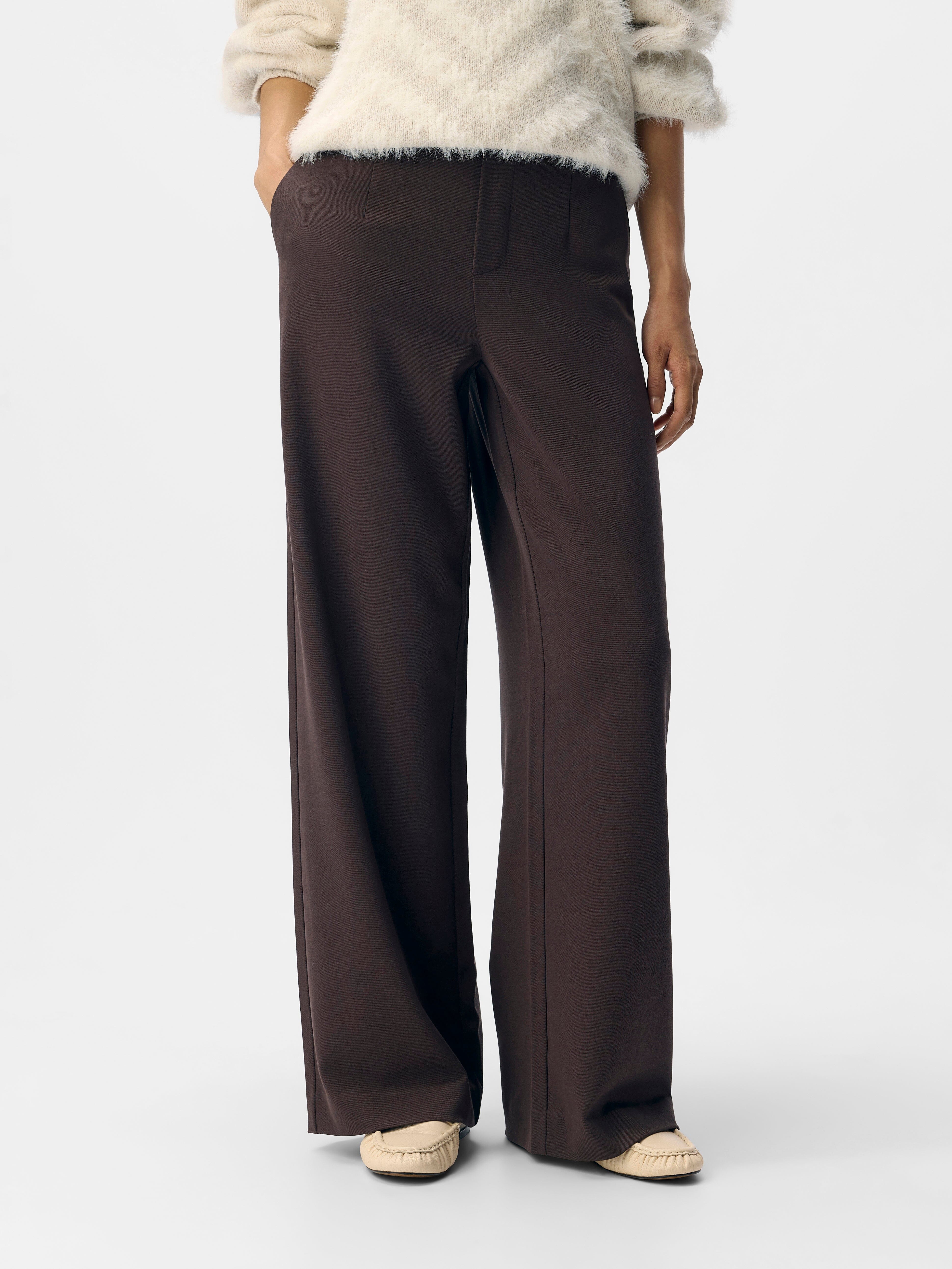 Stoffhose Lisa mit Nadelstreifen und weitem Bein